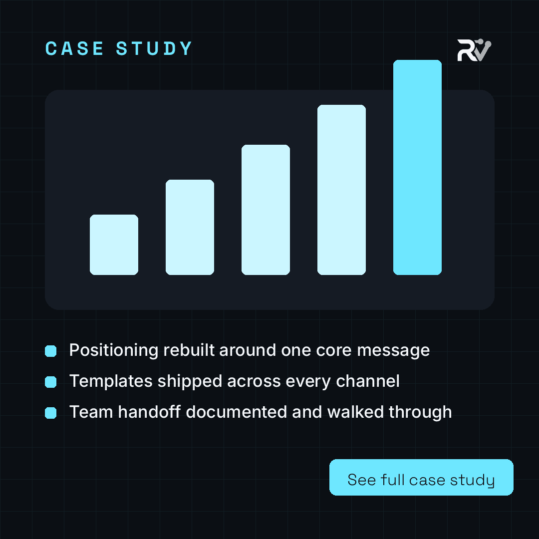 Case Study template, rendered from the Rhymvex design system